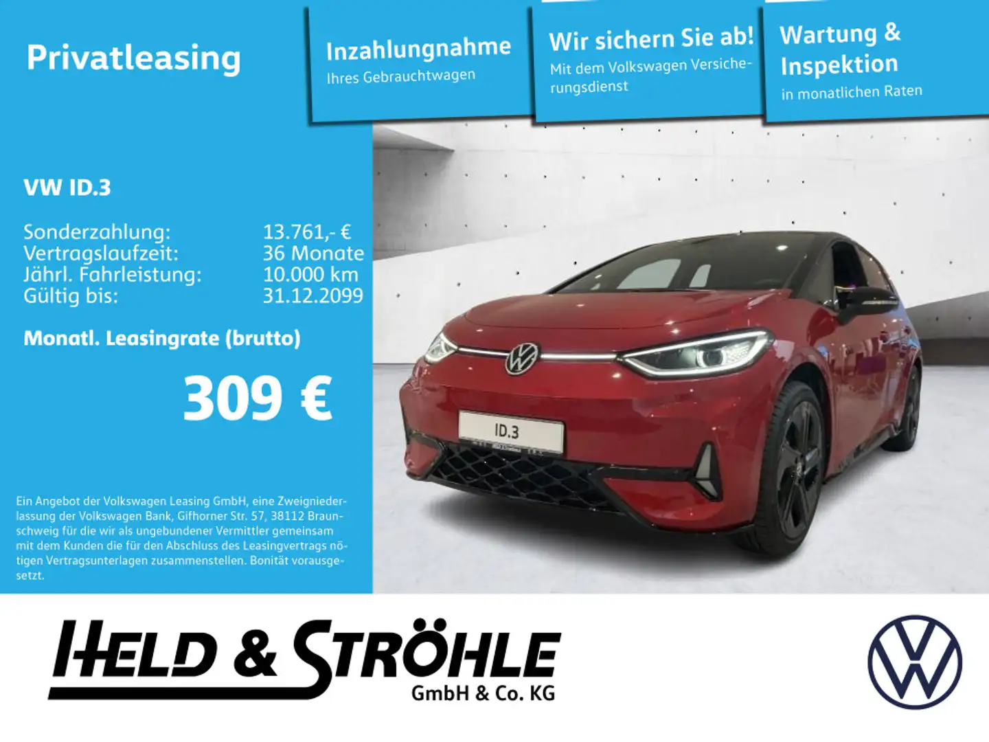 Volkswagen ID.3 GTX 210 kW MATRIX NAV KAM PARKASSIST SHZ Rouge - 1