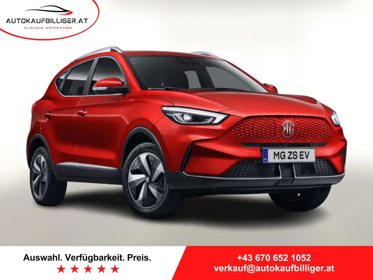 MG ZS Luxury EV 51kWh Pano LED Nav ACC SHZ Kam360 Rot - 1