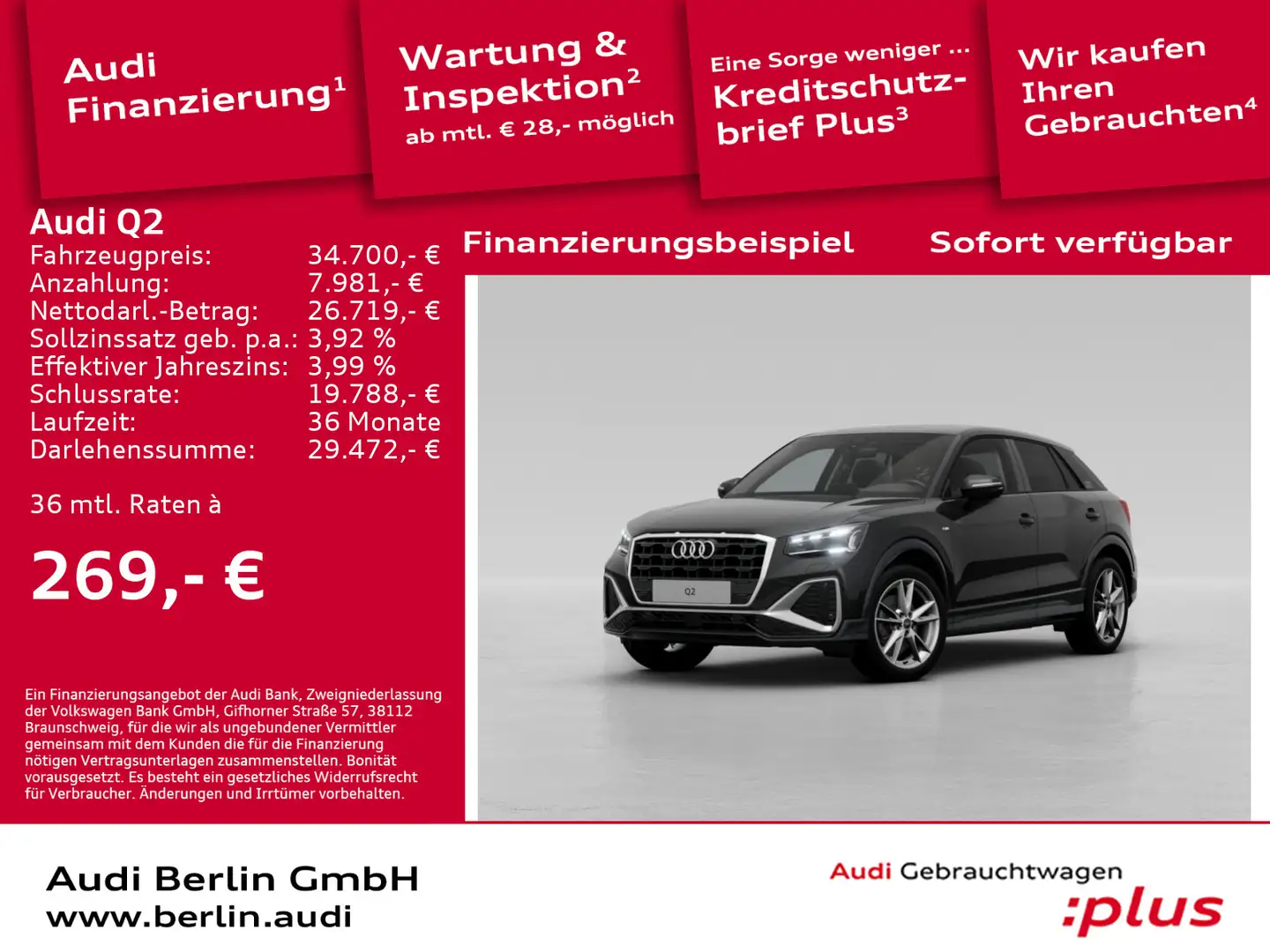 Audi Q2 S line 30 TDI S tronic Schwarz - 1