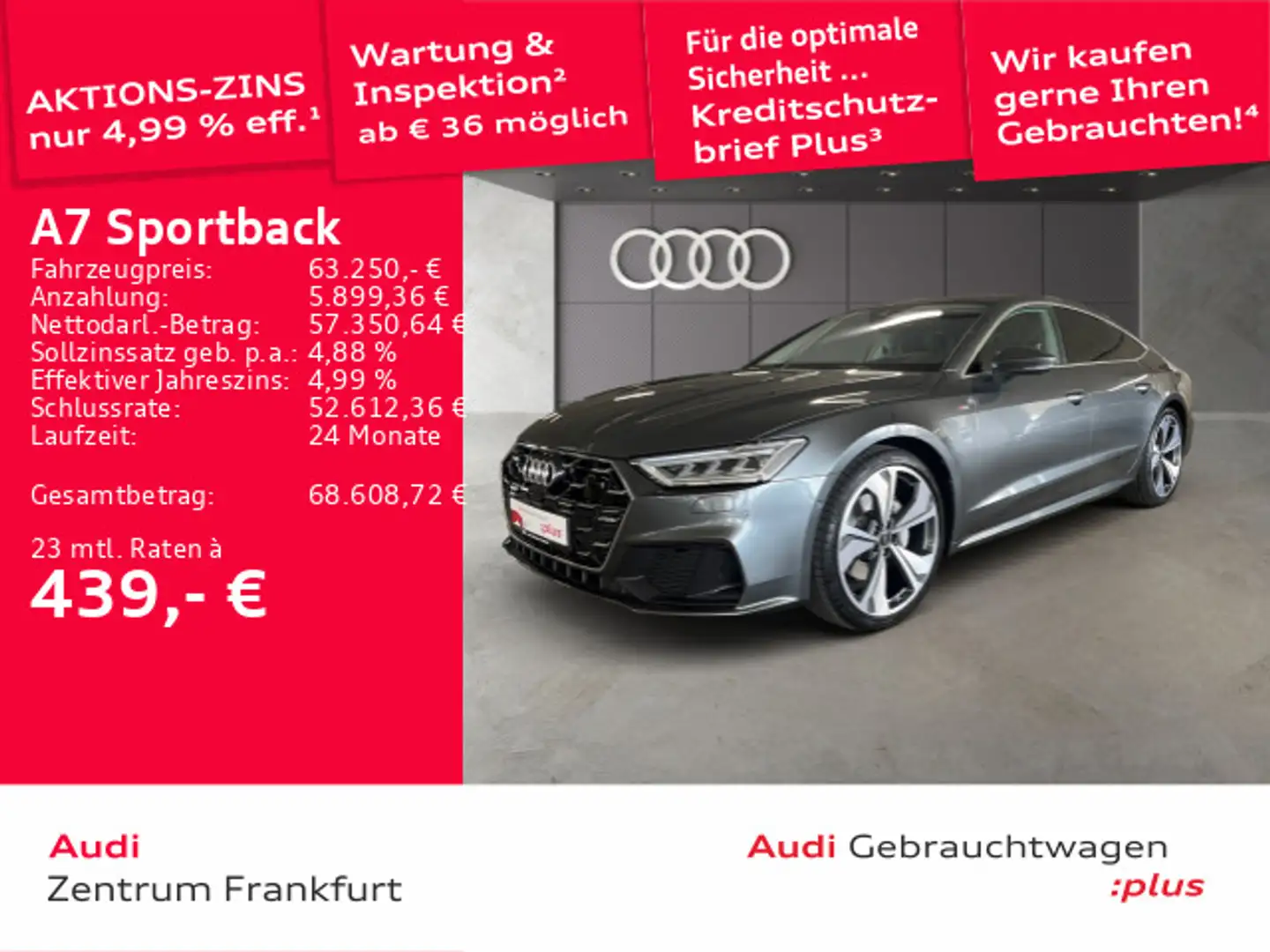 Audi A7 50 TDI quattro tiptronic S line LED Grau - 1