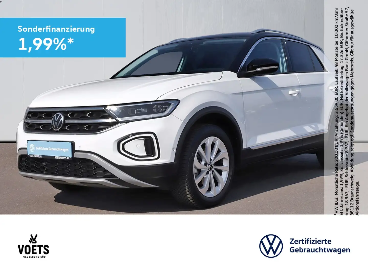 Volkswagen T-Roc STYLE 1.5 TSI DSG LED PLUS+NAVI+AHK+ACC Weiß - 1