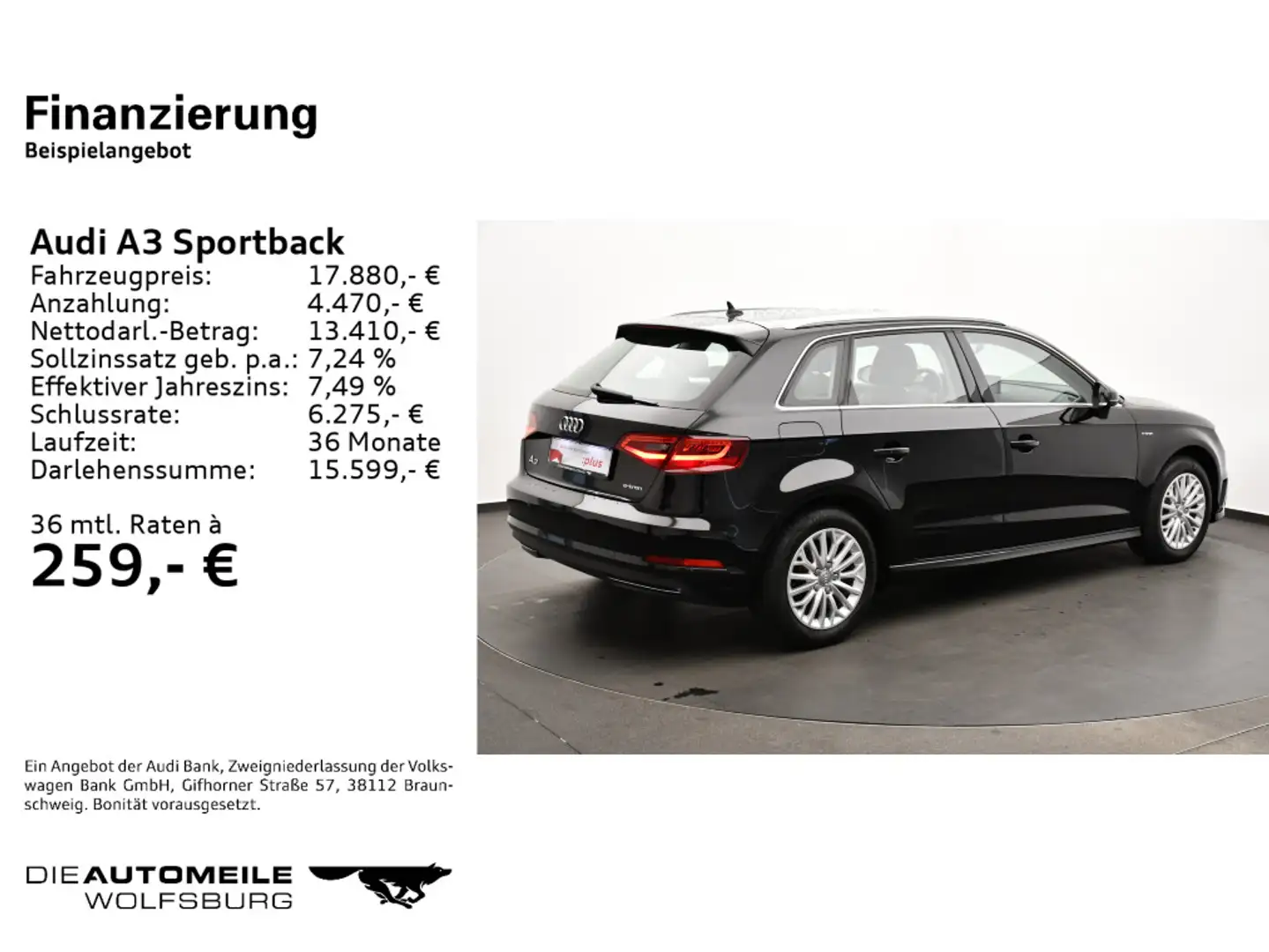 Audi A3 1.4 TFSI e-tron S tronic Ambiente L Schwarz - 2