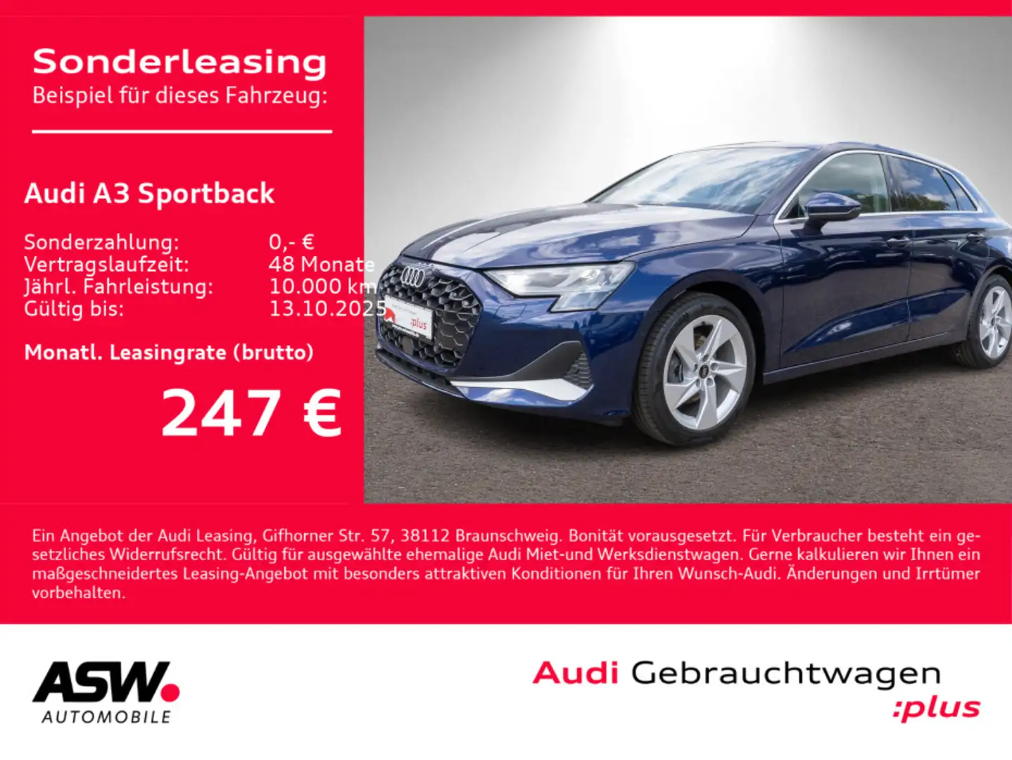Audi A3 advanced 30TFSI Navi LED GRA PDC VC Blau - 1