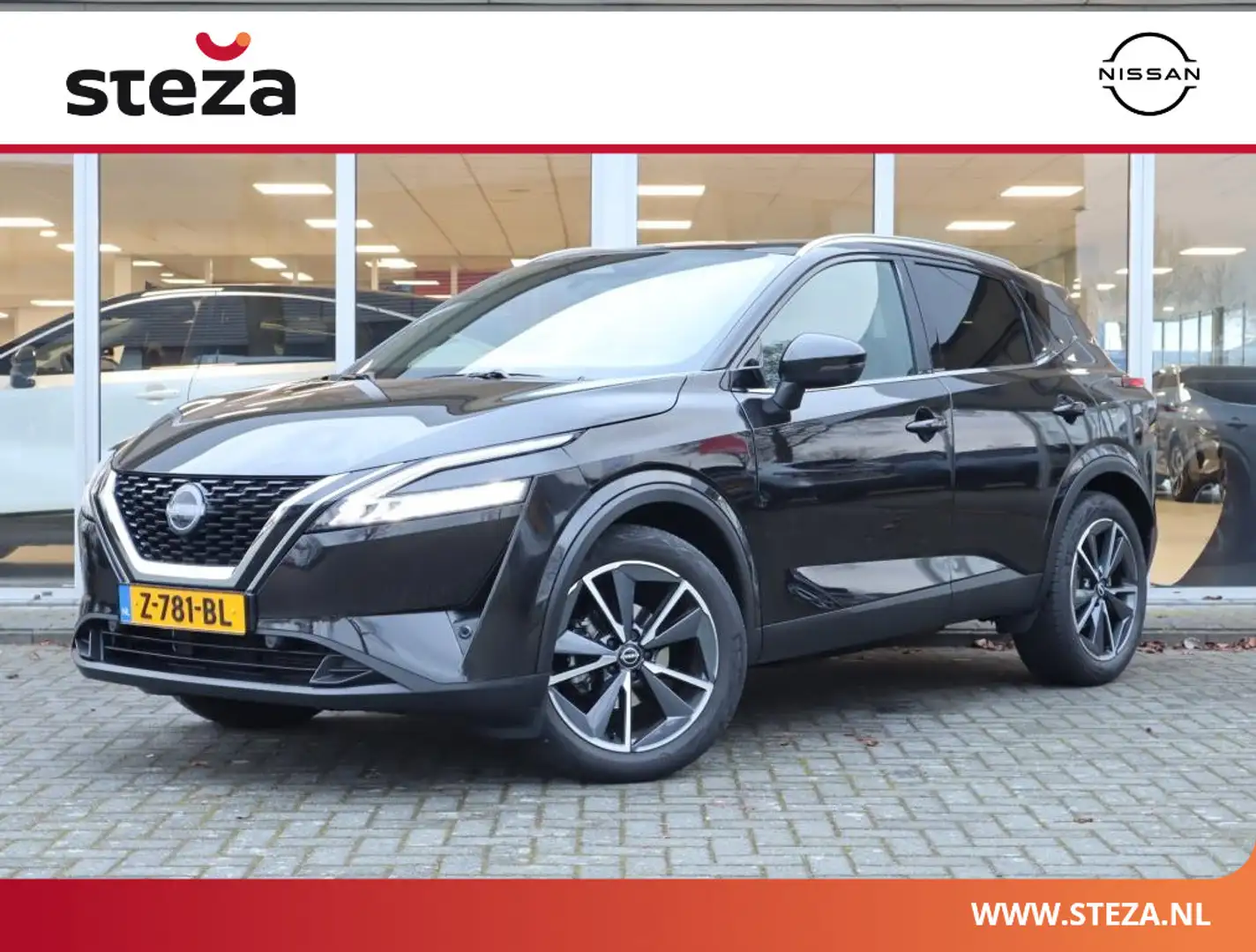 Nissan Qashqai 1.3 MHEV Xtronic Tekna | AUTOMAAT | Panoramadak | Zwart - 1
