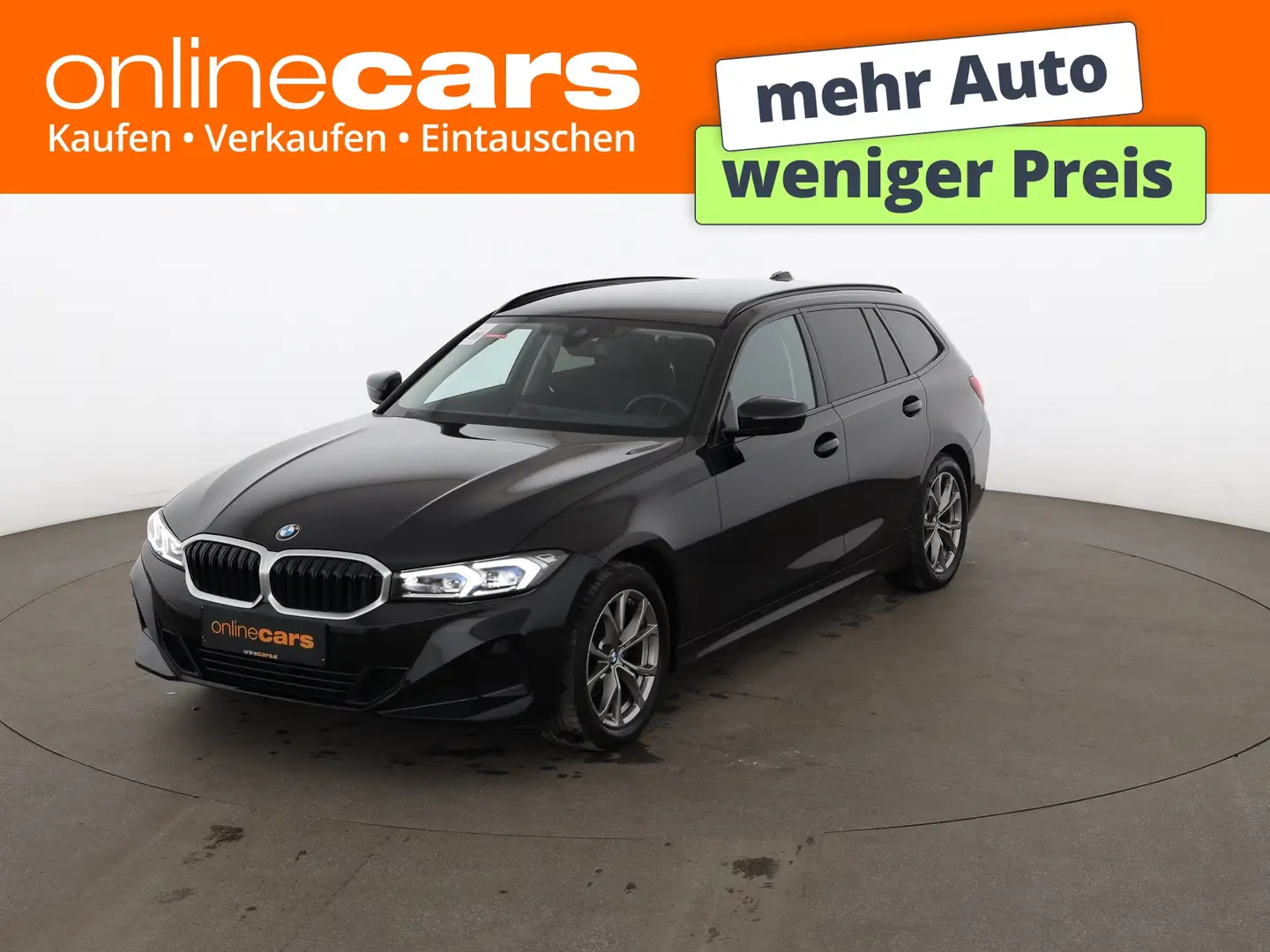 BMW 318 d Touring Aut LED AHK LEDER NAVI SITZHZG TEMP Schwarz - 1