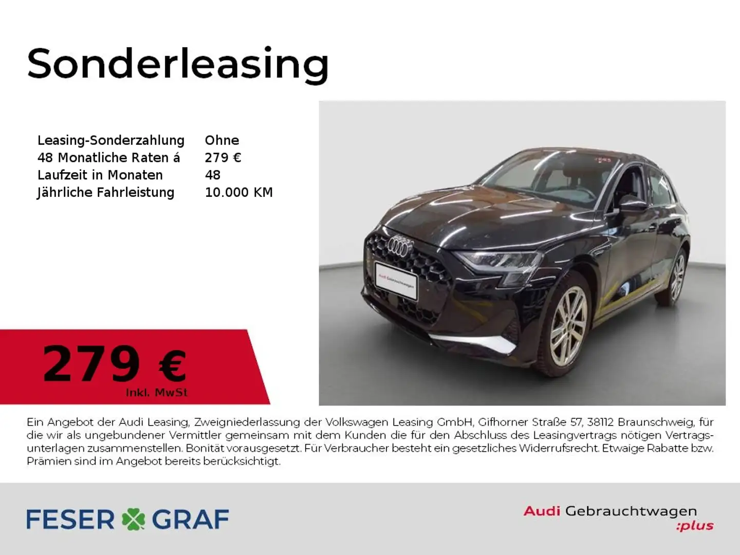 Audi A3 Advanced 30 TDI Navi+/SHZ/AHK/PDC+ Schwarz - 1
