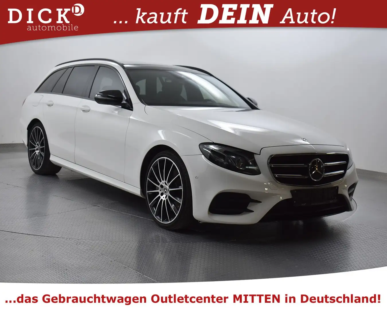 Mercedes-Benz E 350 E350d 2X AMG Line NIGHT+PANO+WIDES+BURMS+KAM+20" Blanc - 1