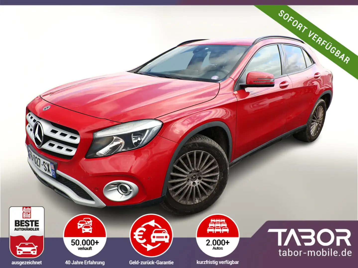 Mercedes-Benz GLA 180 180 DCT Leder ParkAs Tempomat LM17Z Klima Rood - 1