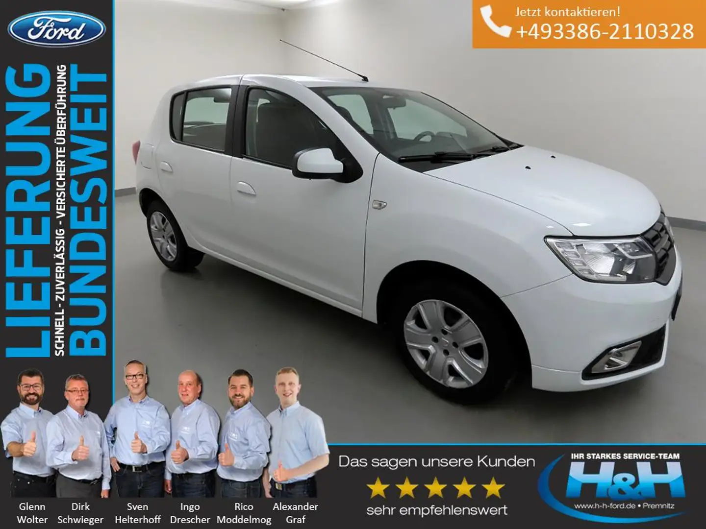 Dacia Sandero II 1.0 SCe Comfort Tempomat+TFL-LED Blanco - 1
