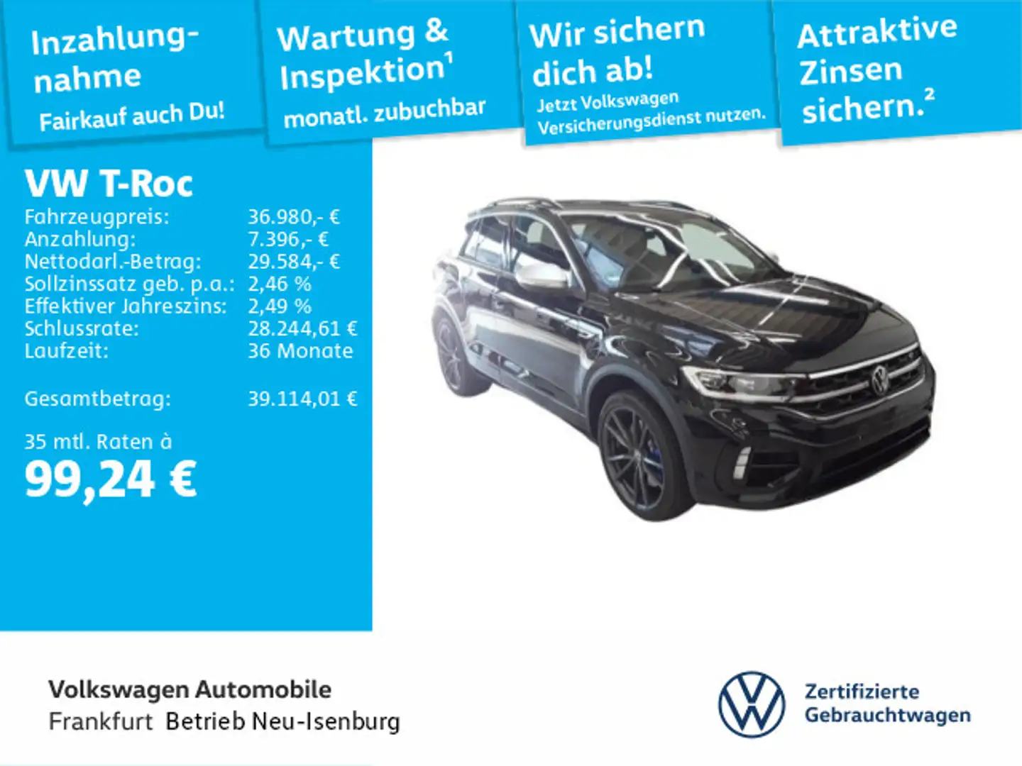 Volkswagen T-Roc 2.0 TSI DSG R 4Motion Navi IQ.LIGHT - LED- Schwarz - 1