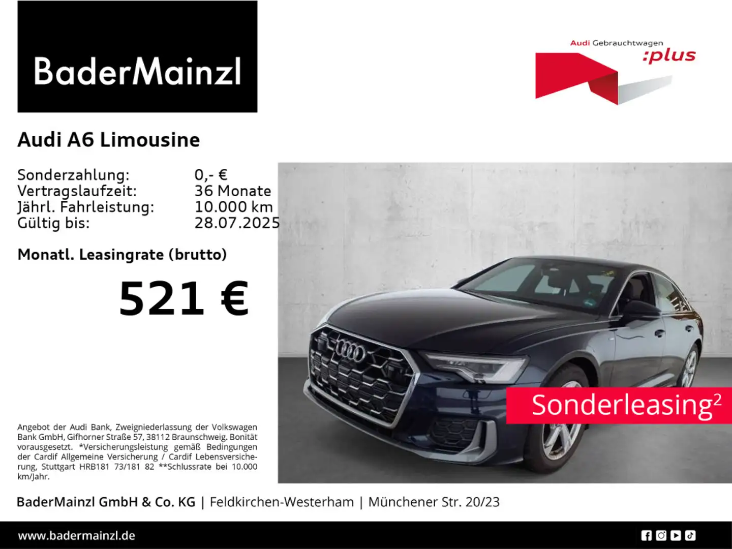 Audi A6 55 TFSI quattro S line Pano Matrix Blau - 1