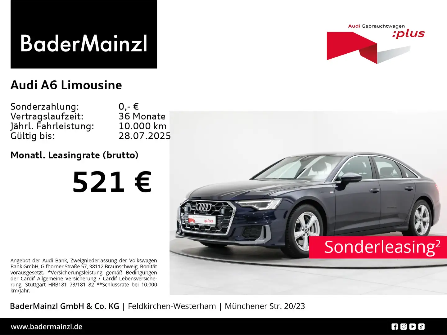 Audi A6 55 TFSI quattro S line Pano Matrix Bleu - 1