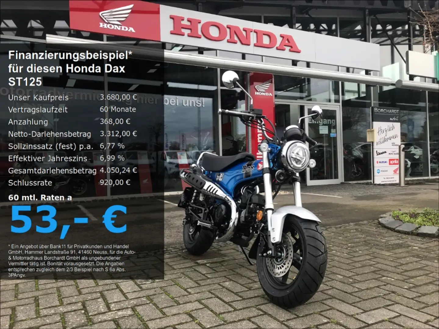 Honda DAX ST 125 *E5*Tageszulassung*B196*Blau*9,4 PS*LED* Azul - 1