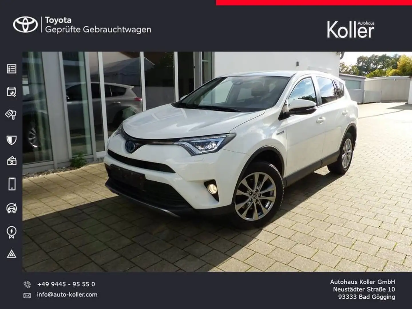 Toyota RAV 4 2.5 VVT-i Hybrid TeamD 4x4 Cam LED Alu AHK Weiß - 1