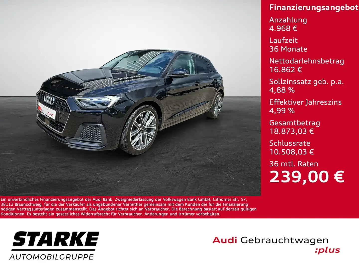 Audi A1 Sportback 25 TFSI S tronic advanced Plus-Paket ... Schwarz - 1
