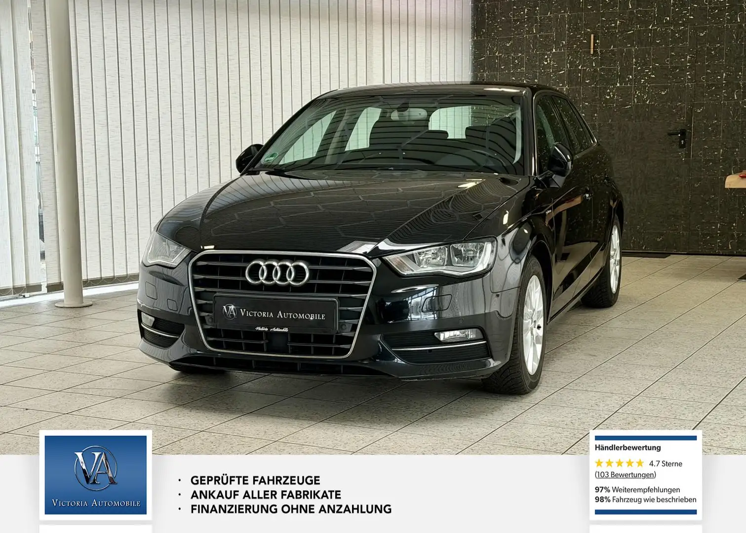 Audi A3 Sportback Nur 53Tkm* 1 Hand* Leder* Navi* Sehr gep Schwarz - 2