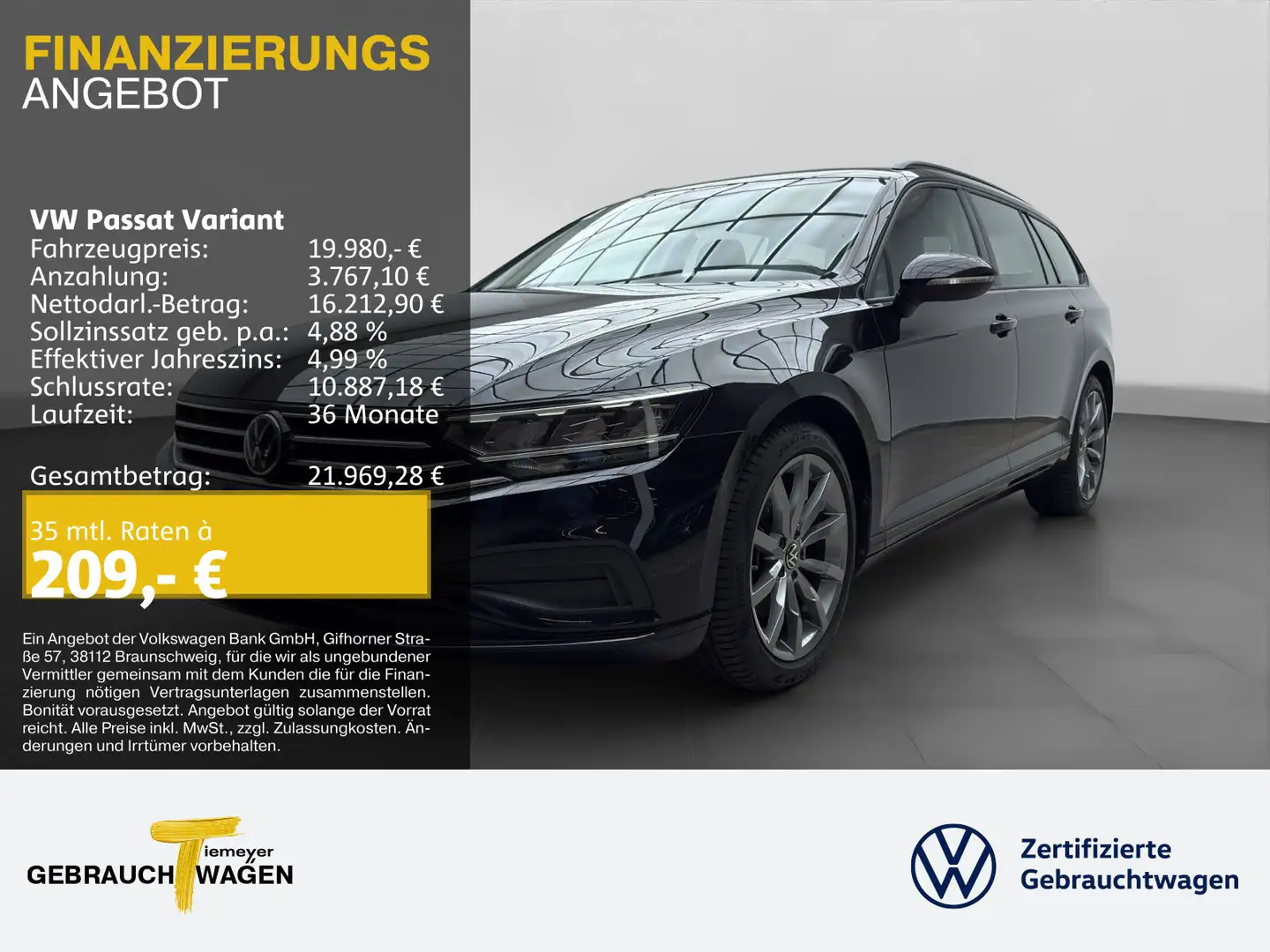 Volkswagen Passat Variant 1.5 TSI DSG LM18 NAVI KAMERA SITZ Schwarz - 1