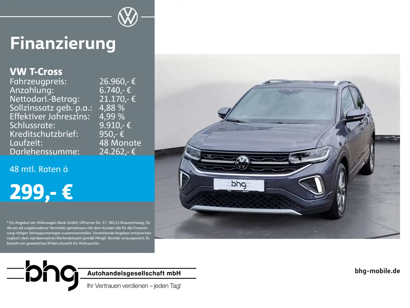 Volkswagen T-Cross 1.5TSI DSG R-Line AHK Navi connect IQ.Dr Gris - 1