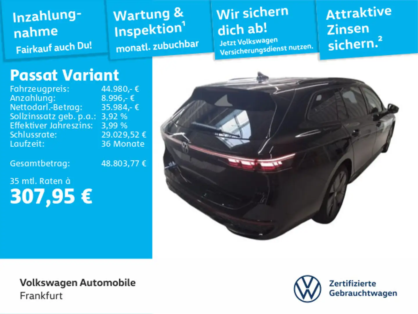 Volkswagen Passat Variant 2.0 TDI DSG 4Motion R-Line Navi L Schwarz - 1