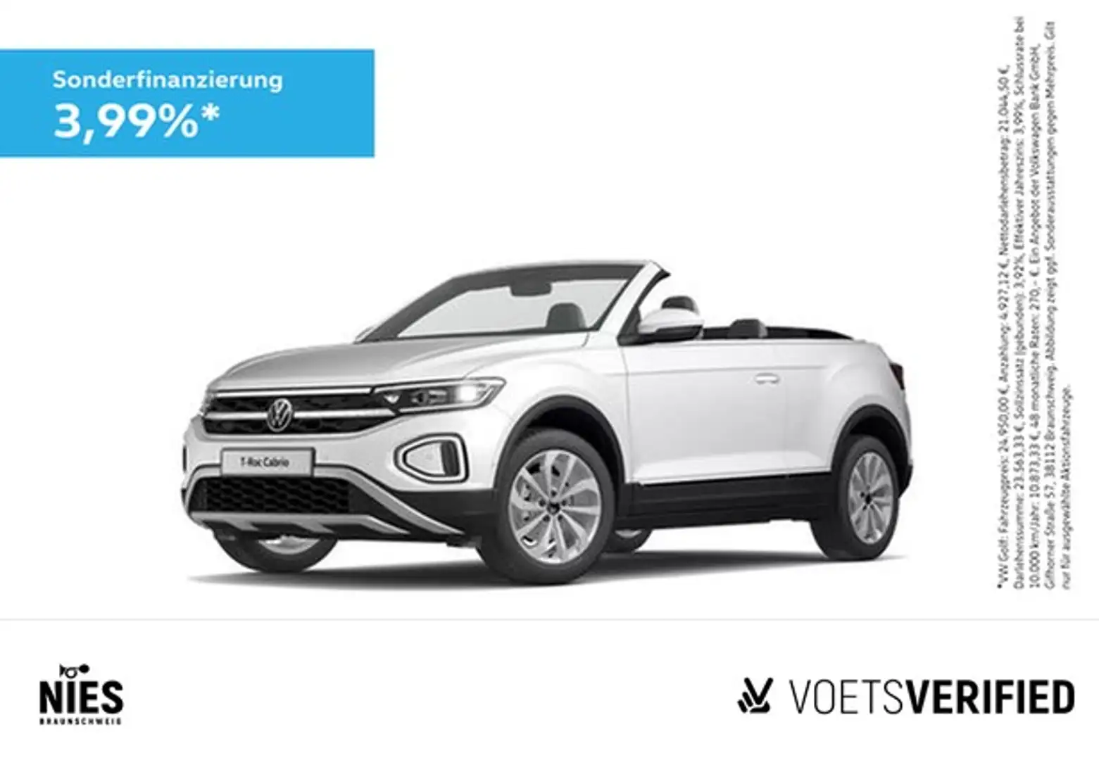 Volkswagen T-Roc Cabriolet Style 1.5 TSI DSG App-Connect+SHZ+Rea... Weiß - 1