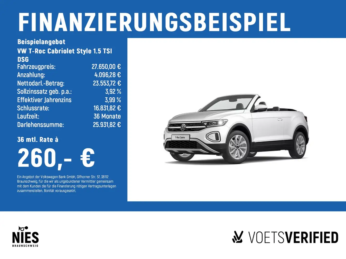 Volkswagen T-Roc Cabriolet Style 1.5 TSI DSG App-Connect+SHZ+Rea... Weiß - 2
