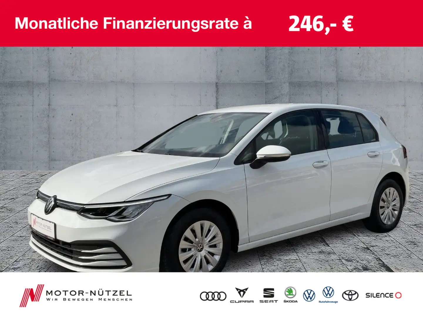 Volkswagen Golf VIII 1.0 TSI LED+SHZ+2xPDC+MFL+MFA+BT+VC Wit - 1
