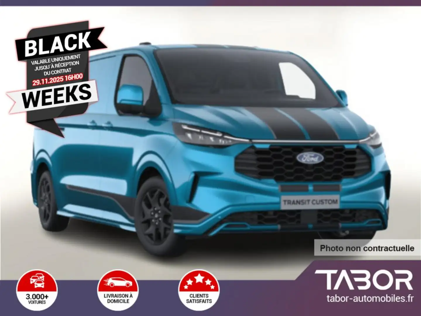 Ford Transit Custom TDCi 170 Aut Sport 320 L2 Bleu - 1