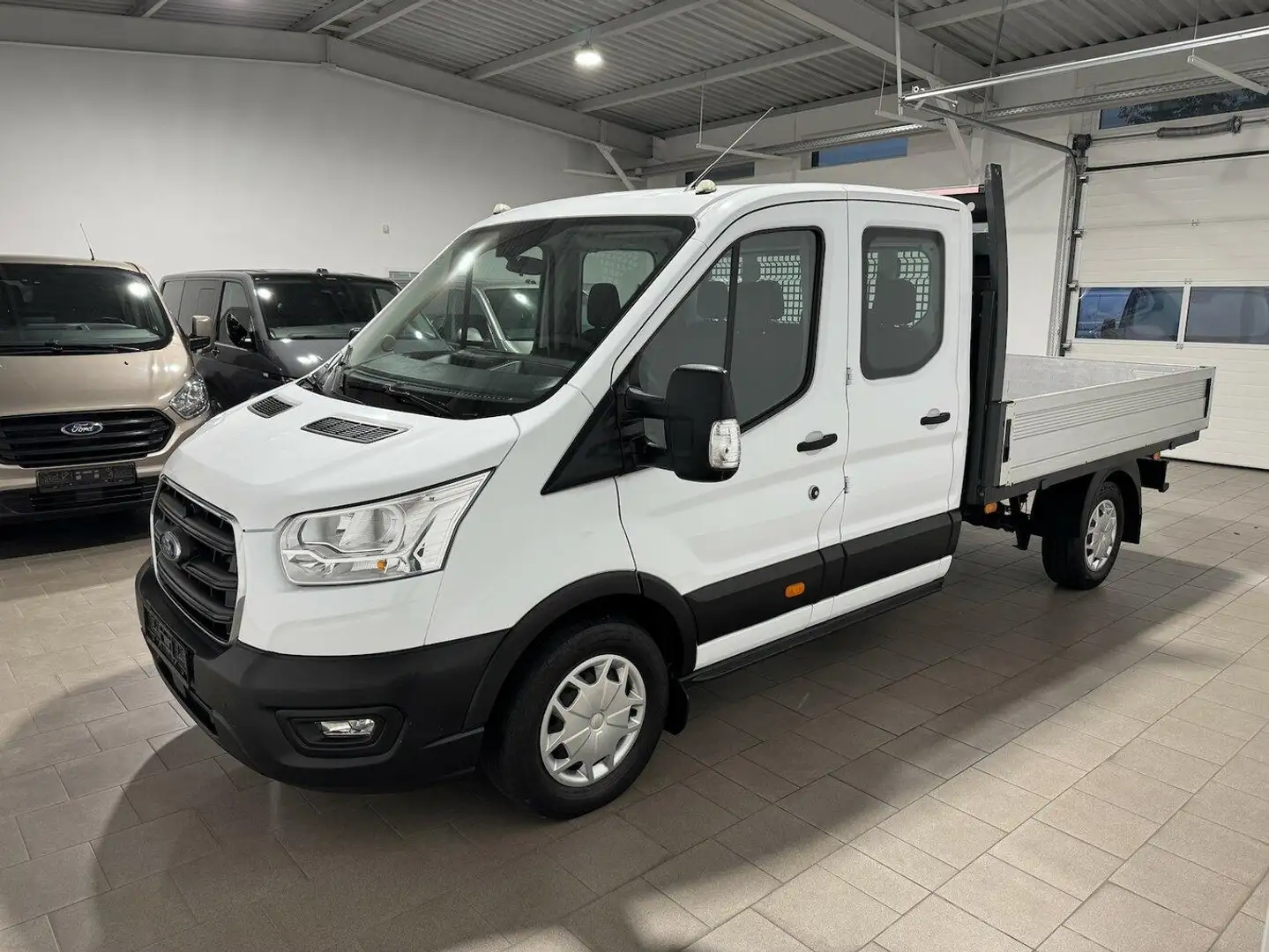 Ford Transit 350, Pritsche-Doka(7-Si.),L3,AHK,Klima Weiß - 2