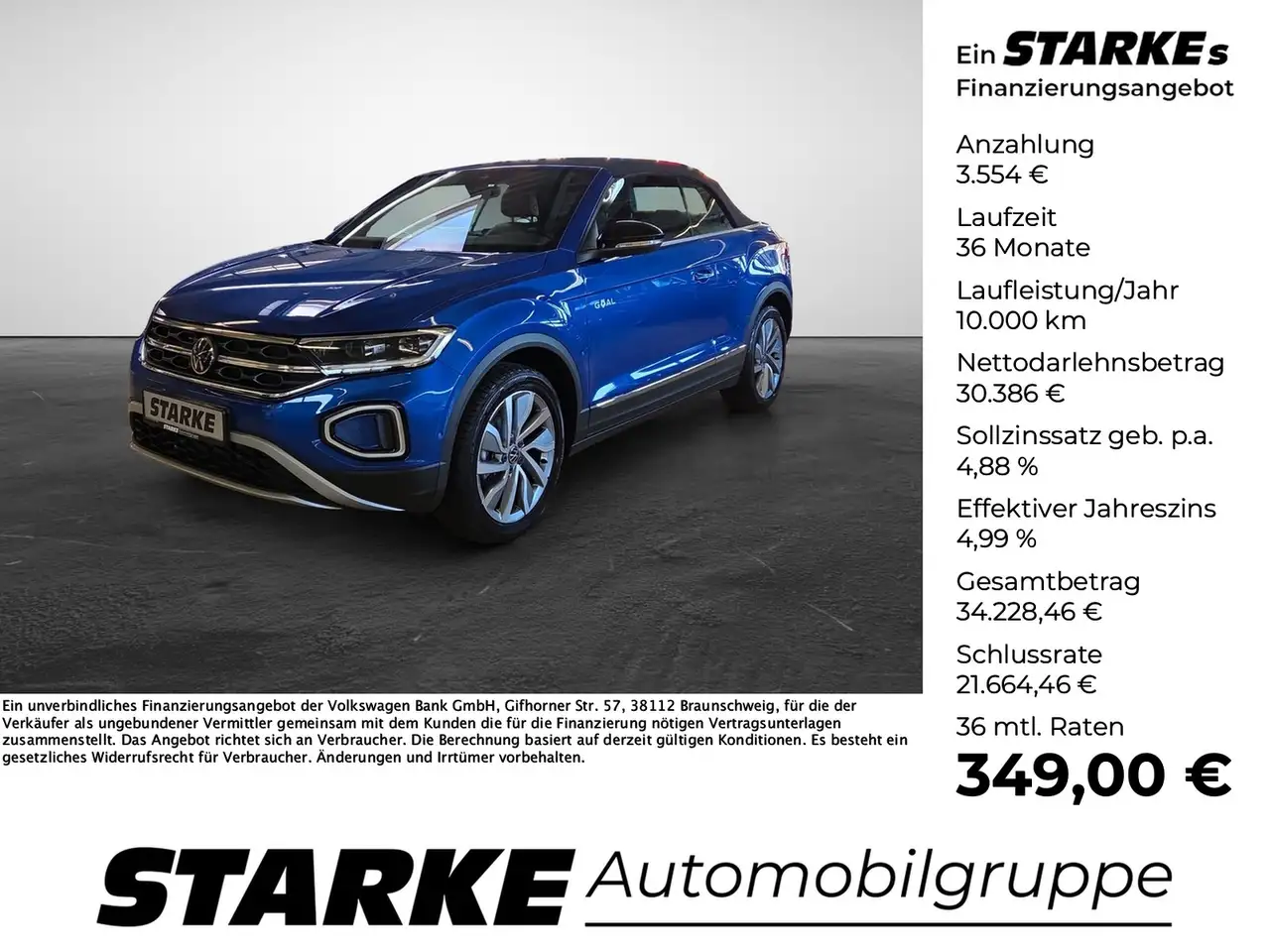 Volkswagen T-Roc Cabriolet 1.5 TSI DSG Goal LED Navi AHK LightAs...