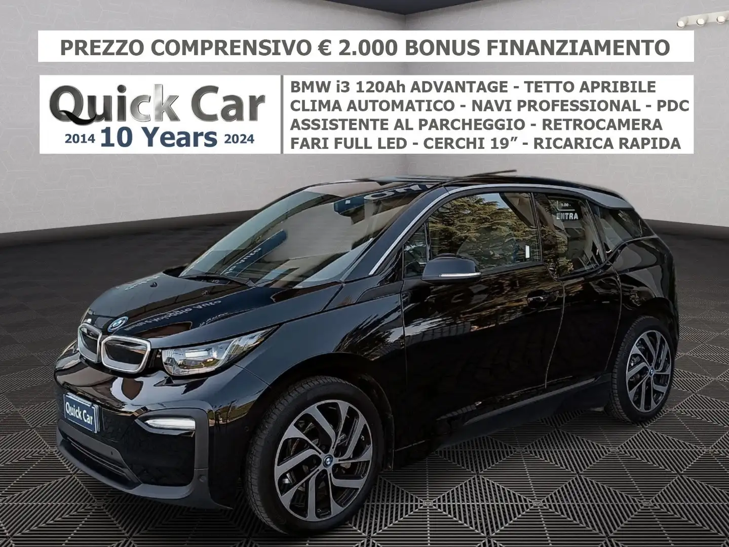BMW i3 120Ah Advantage NAVI,RETROCAMERA,TETTO,PARK ASSIST Nero - 1