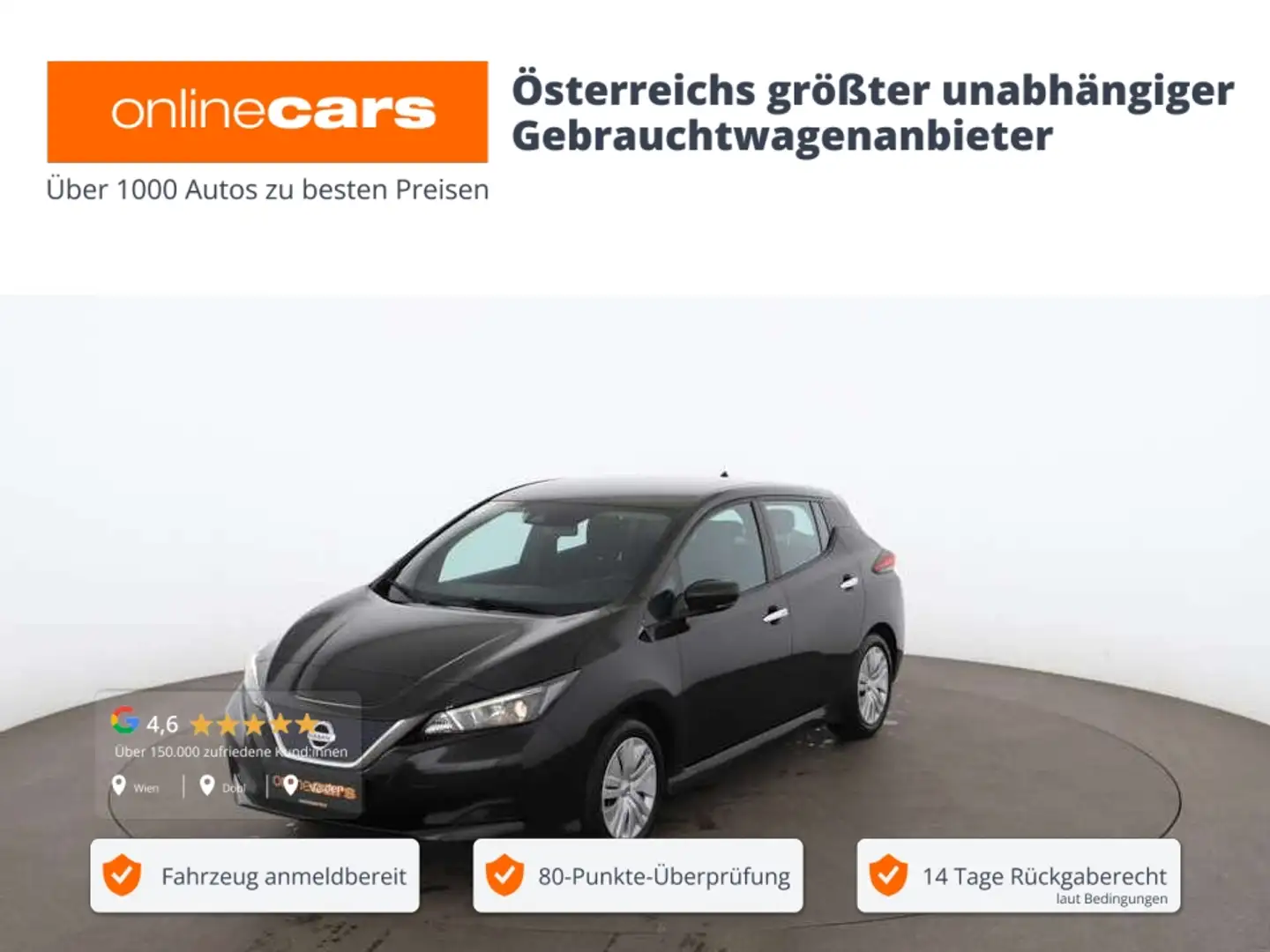 Nissan Leaf 40kWh Aut LANE-ASSIST TEMPOMAT KLIMA Чорний - 1