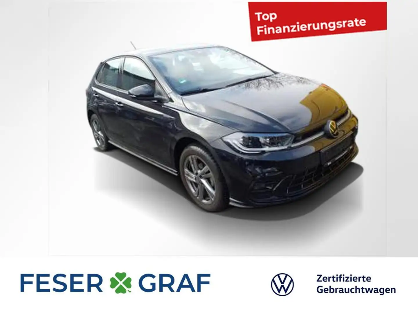 Volkswagen Polo 1.0 TSI R-Line DSG Navi / Kamera / ACC / LED Matri Schwarz - 1