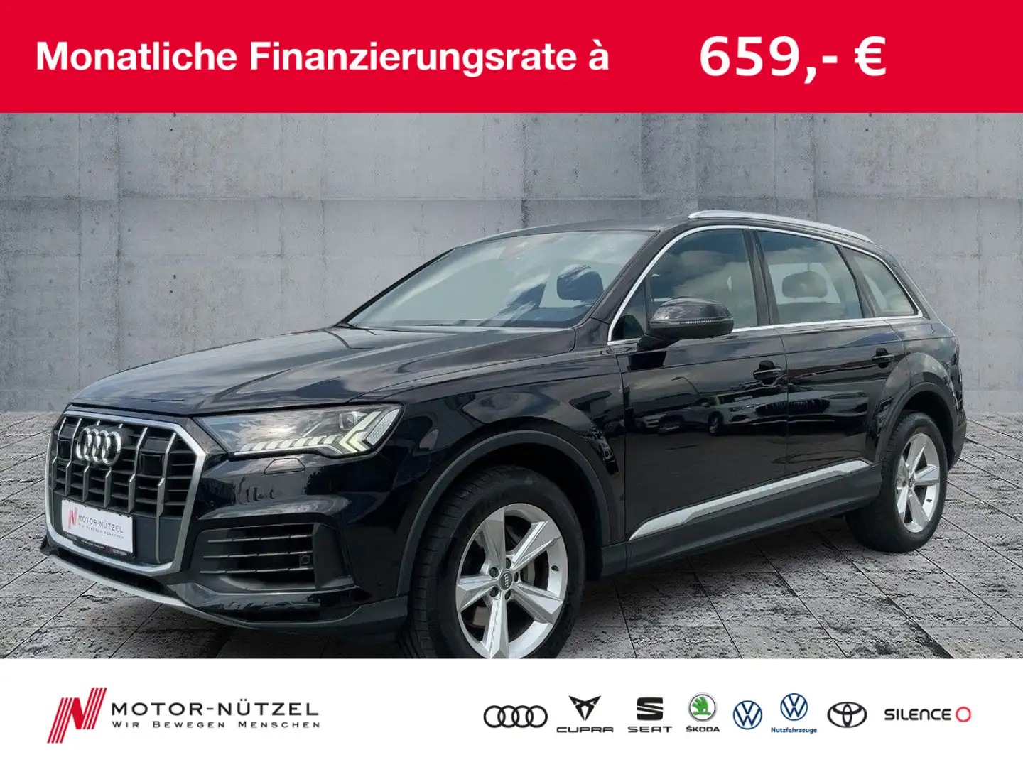 Audi Q7 45 TDI QU S-LINE MATRIX+NAV+2xPDC+ACC+PANO+19 Negro - 1