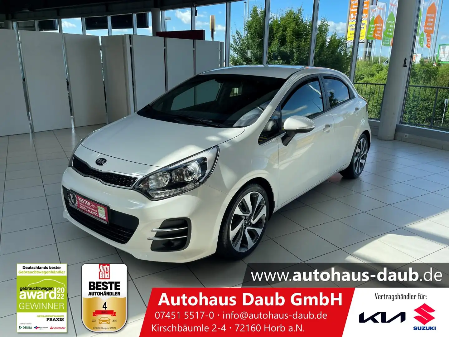 Kia Rio 1.4 Spirit+AHK+Navi+Einparkhilfe+Klima+SHZ++ Blanc - 2