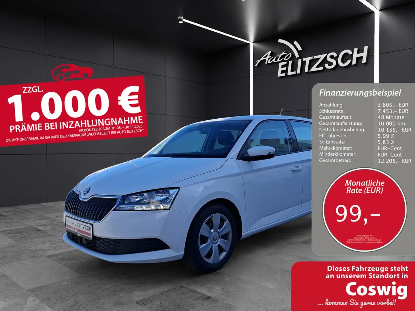 Skoda Fabia 1.0 TSI TSI Ambition NAVI SHZ APP GRA Weiß - 1