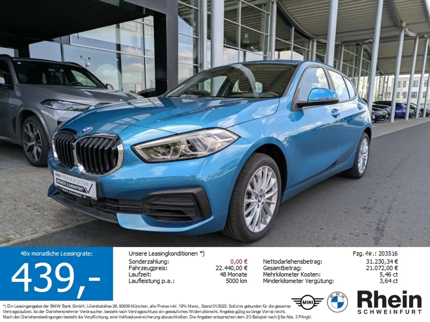 BMW 116 i Advantage LED. Lenkradheizung. Navi Prof. Bleu - 1