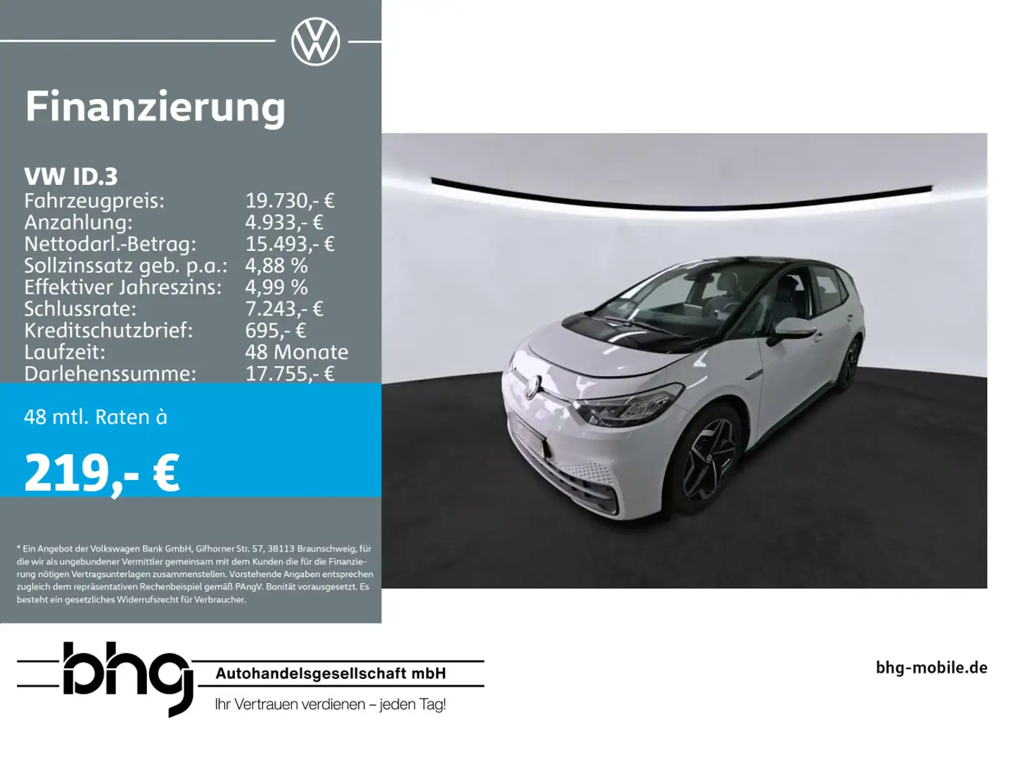 Volkswagen ID.3 Pro Weiß - 1