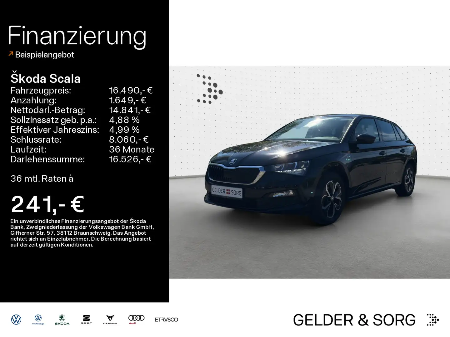 Skoda Scala 1.0 TSI DSG |DAB|GRA|LED|CarPlay|RFK|SHZ| Černá - 1