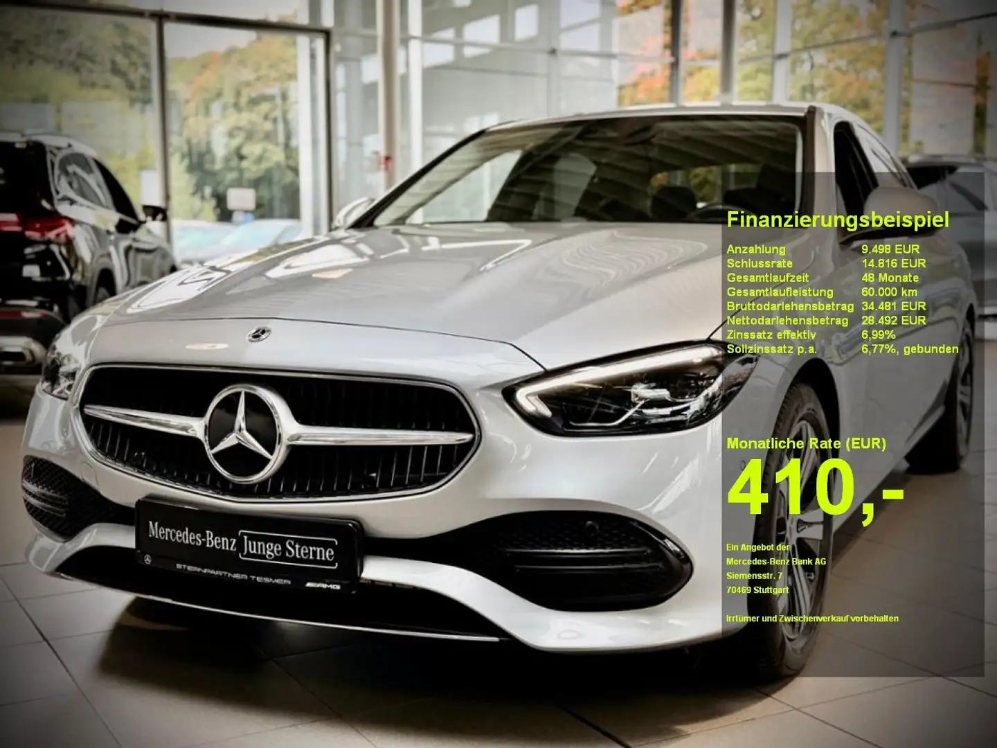 Mercedes-Benz C 200 Avantgarde+KAMERA+AHK+Ambiente+Lenkradheiz Silber - 1