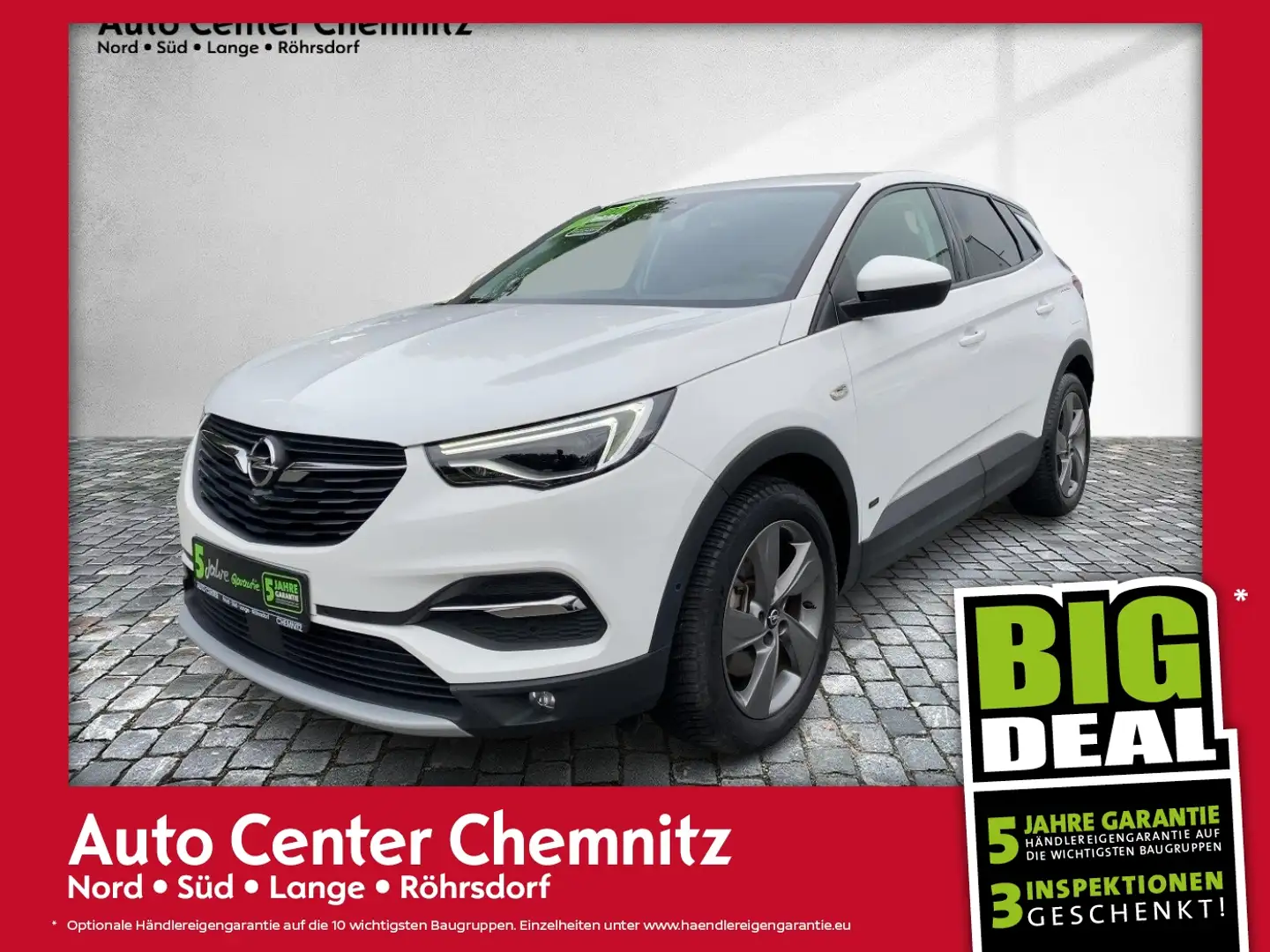 Opel Grandland AT8 Hybrid Elegance AHK/LED/Navi/Leder Blanc - 1