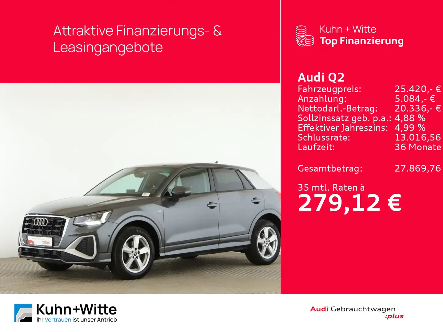 Audi Q2 35 TDI S-line *RFK*SHZ*LED*Navi* Grau - 1