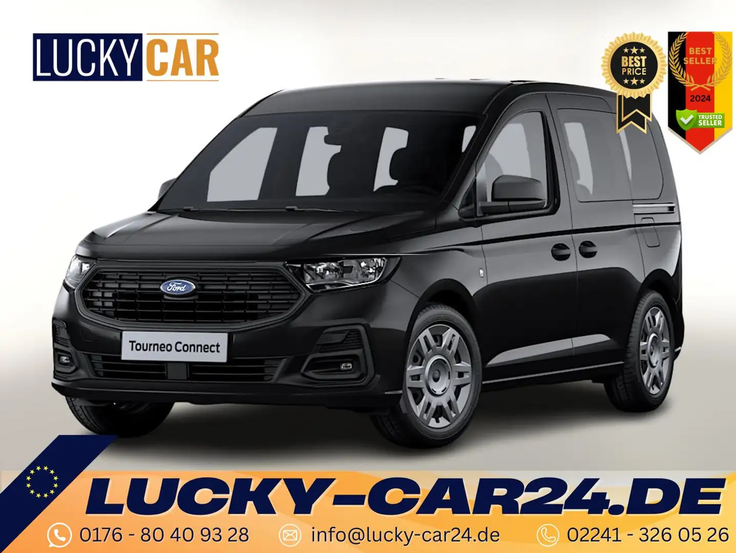 Ford Tourneo Connect 2.0 TDCi 102 Trend SHZ PDC Temp 75 kW (102 PS),... Negro - 1
