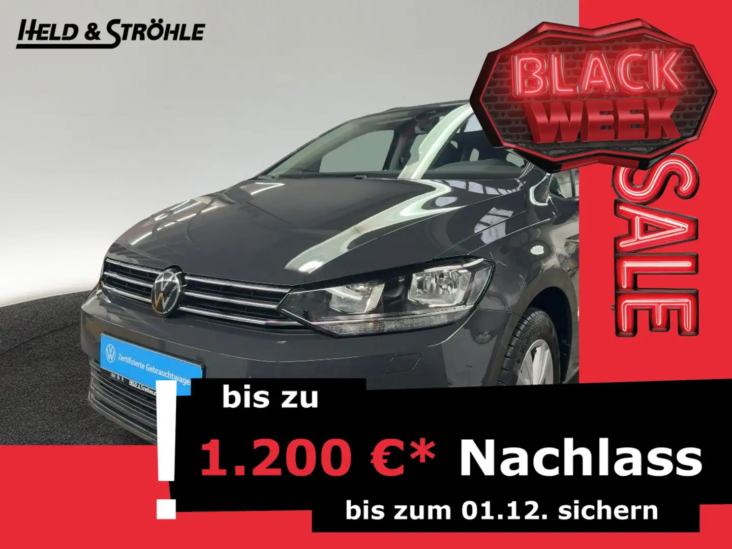 Volkswagen Touran Comfortline 1.5 TSI NAVI KAM SHZ E-KLAPPE Grijs - 1