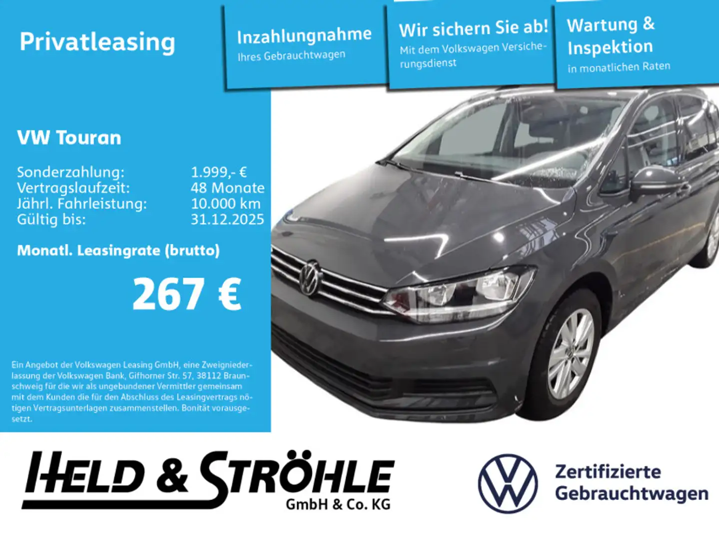 Volkswagen Touran Comfortline 1.5 TSI NAV KAM SHZ E-KLAPPE Grigio - 1