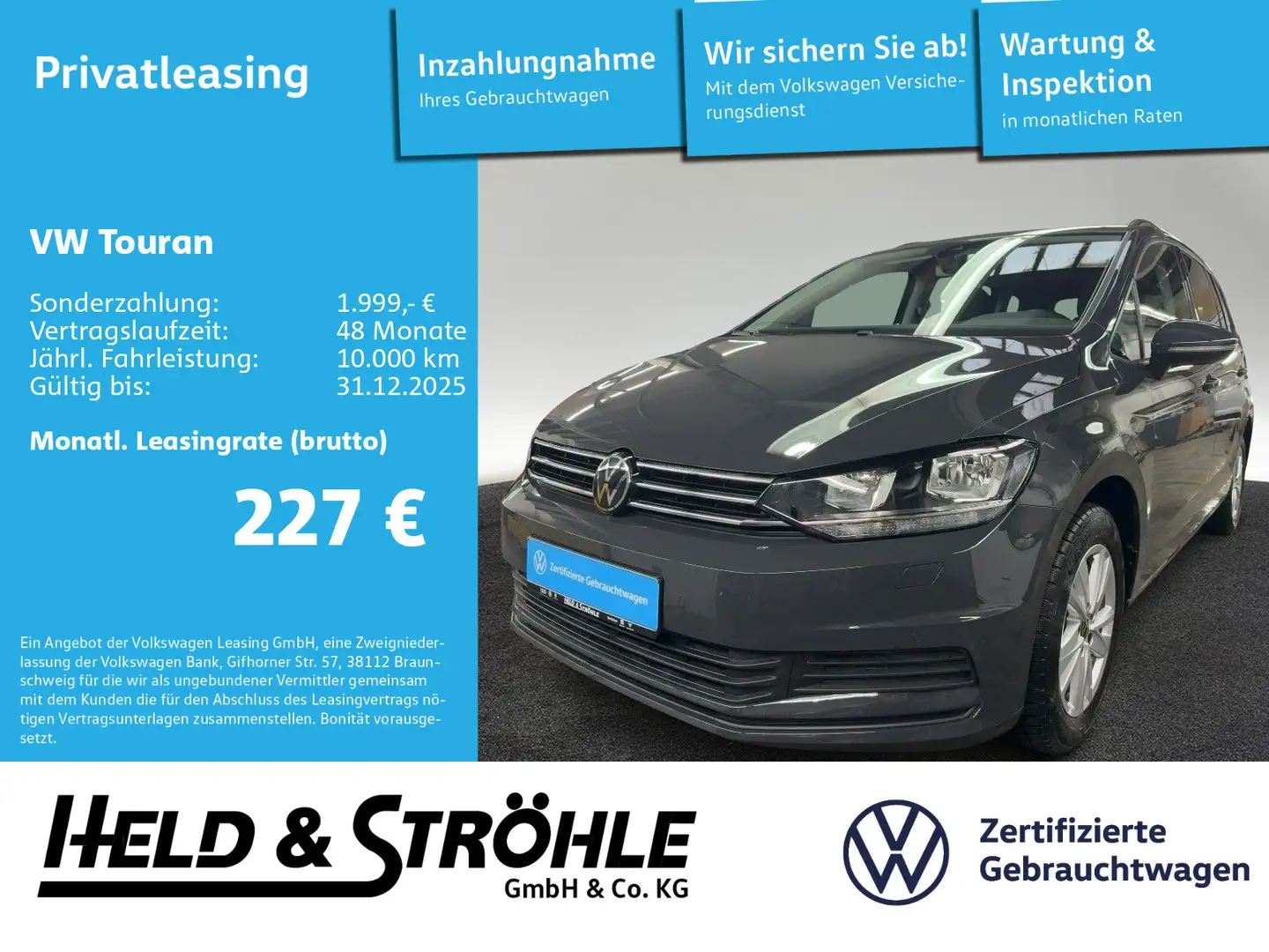 Volkswagen Touran Comfortline 1.5 TSI NAVI KAM SHZ E-KLAPPE Grau - 1