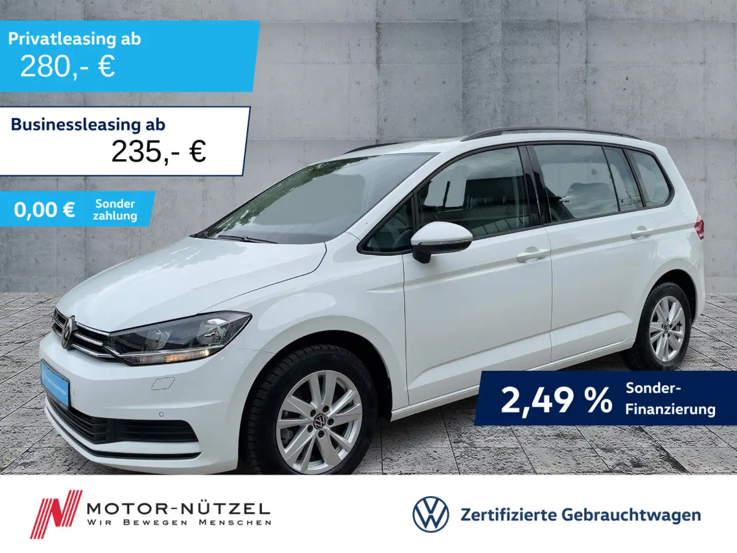 Volkswagen Touran 1.5 TSI COMFORTLINE KLIMA+NAVI+ACC+DAB+7S Weiß - 1