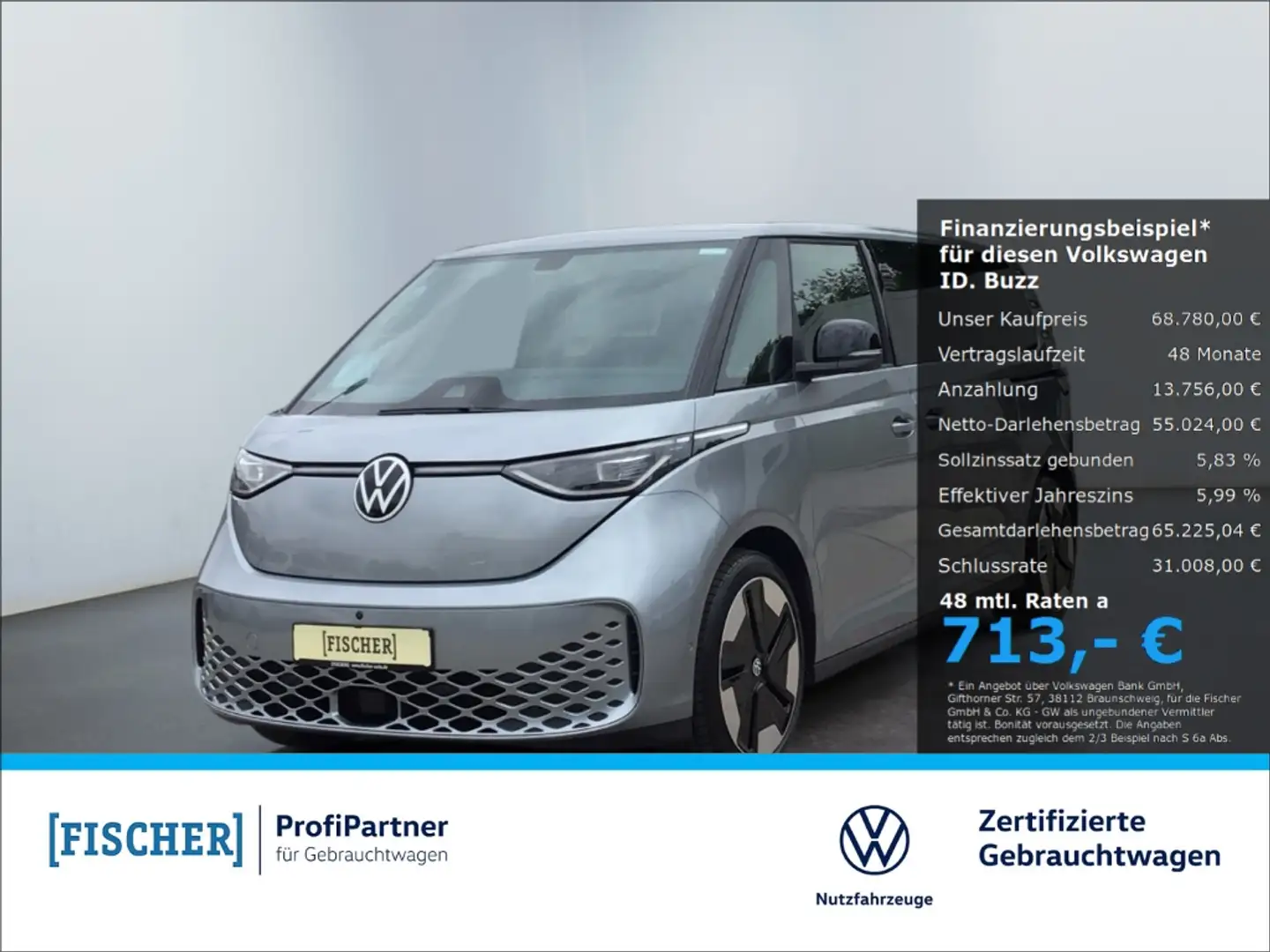 Volkswagen ID. Buzz Pro lang LR ENERGY Matrix AHK Navi 360° 7-Sitzer W Silber - 1