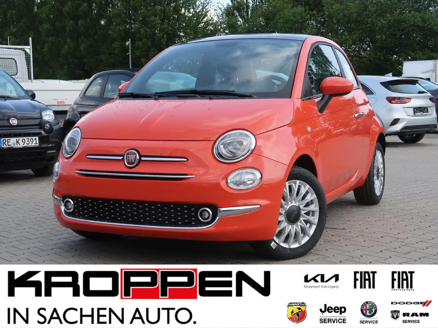 Fiat 500 1.0 Hybrid Klimaautomatik Carplay*Allwetter* Orange - 1