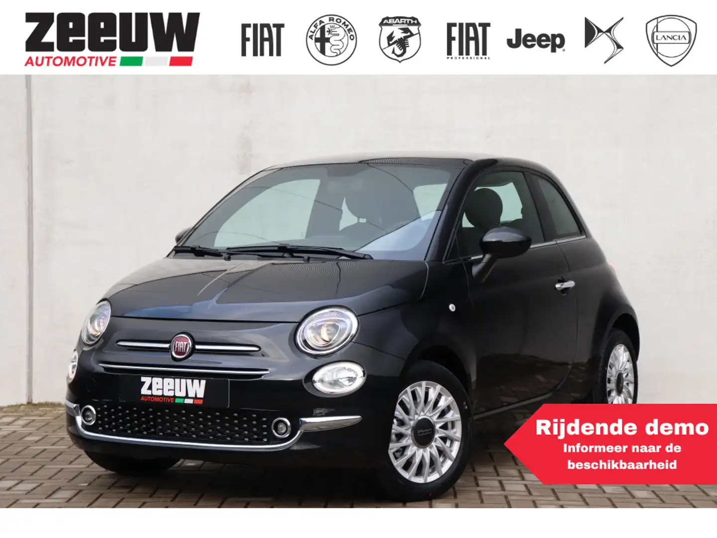 Fiat 500 1.0 Hybrid 70 PK Dolcevita | Navi | Carplay | Clim Zwart - 1