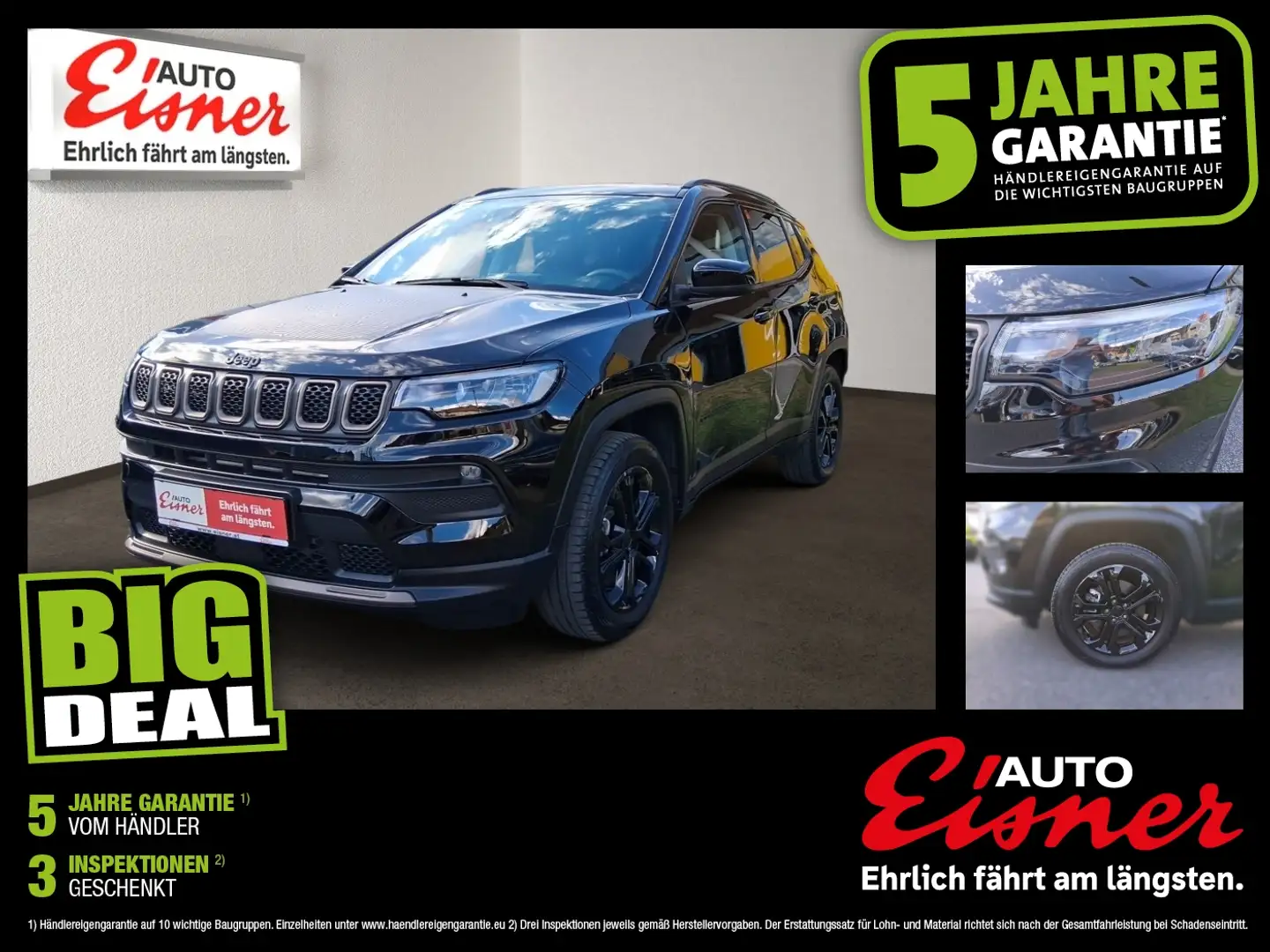 Jeep Compass 1.3 PHEV UPLAND AT Alltad serienmäßig Schwarz - 1